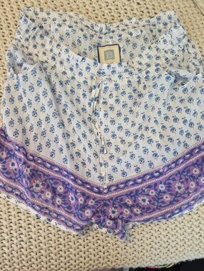 Bell By Alicia Bell Set- Shorts (L) With Button Down Top (M)